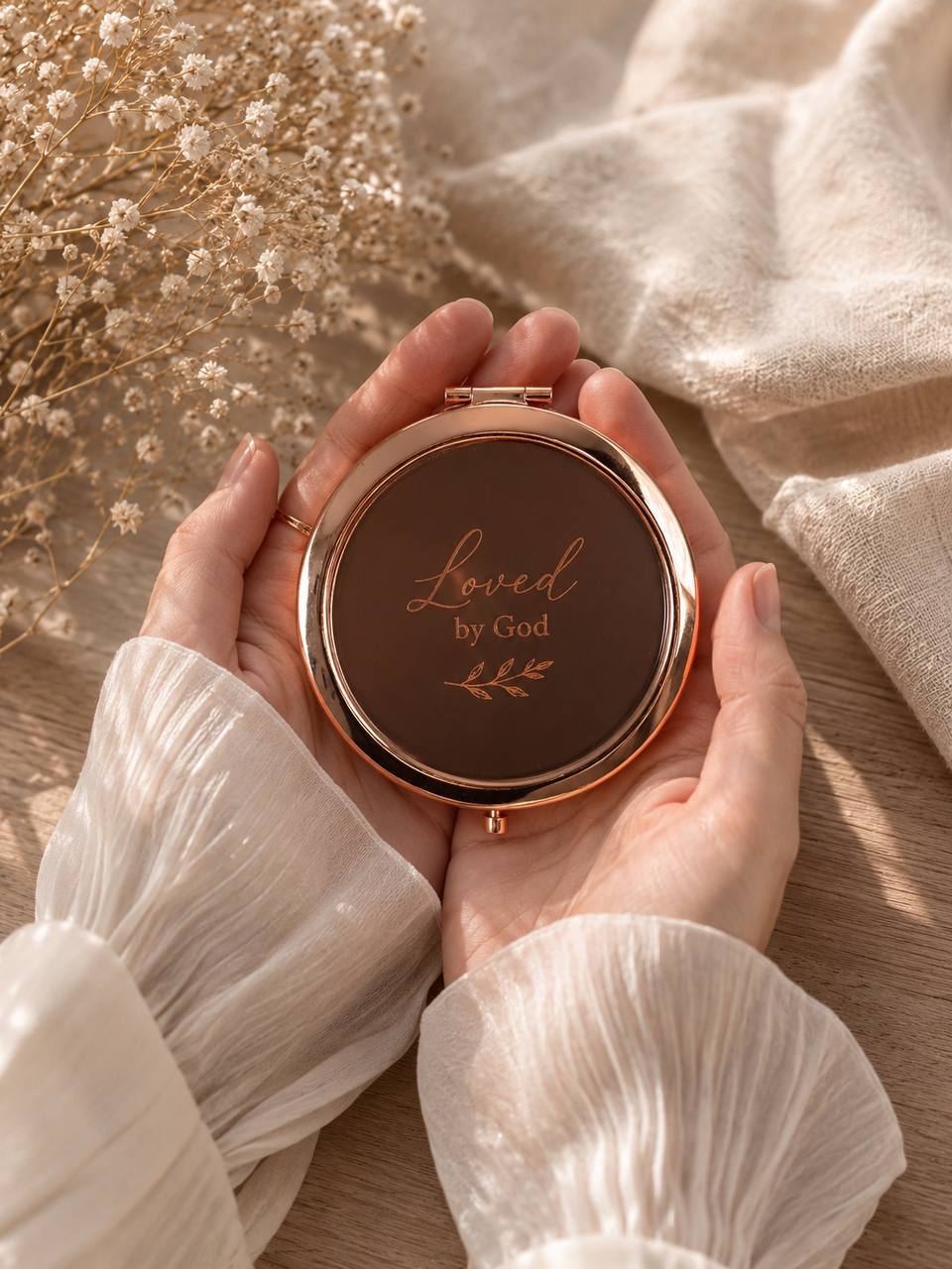 Loved by God Compact Mirror | Rose Gold