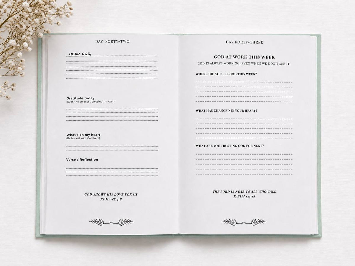Grace & Light Prayer Journal + Pen — 🌿Soft Sage