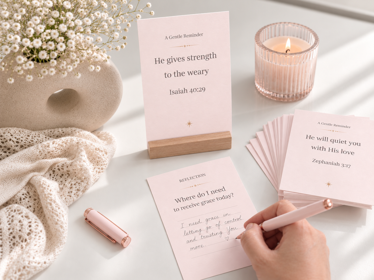 Grace & Light – Quiet Moments Card Set | 🌸 Blush Rose