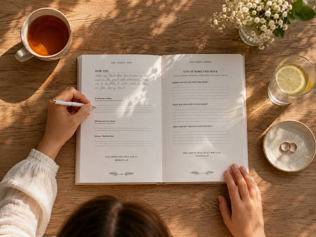 Grace & Light Prayer Journal + Pen — 🕊️ Warm Sand