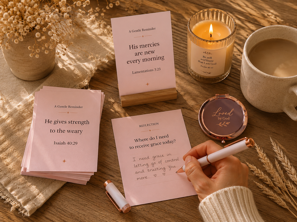 Grace & Light – Quiet Moments Card Set | 🌸 Blush Rose