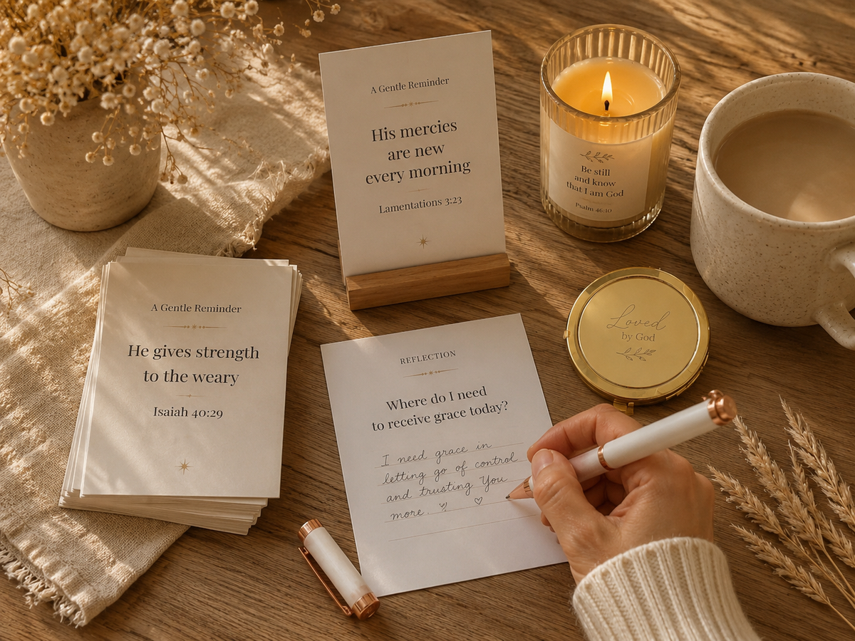 Grace & Light – Quiet Moments Card Set | 🕊️ Warm Sand