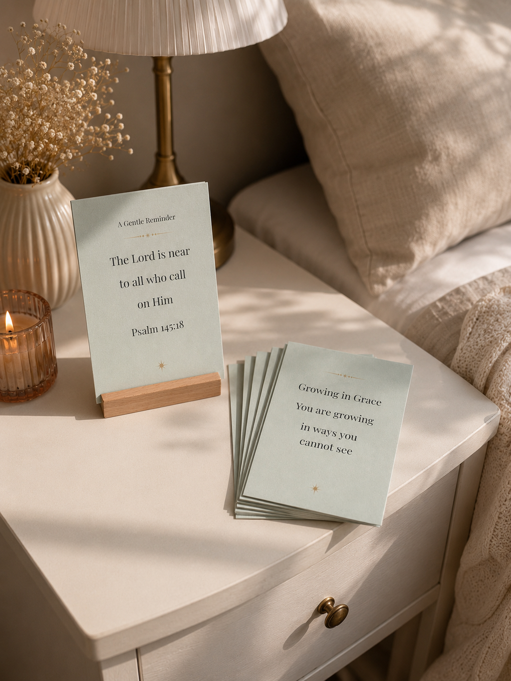 Grace & Light – Quiet Moments Card Set | 🌿 Soft Mint