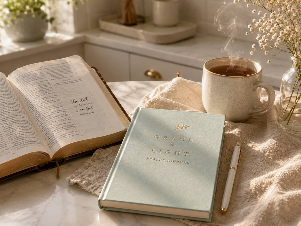 Grace & Light Prayer Journal + Pen — 🌿Soft Sage