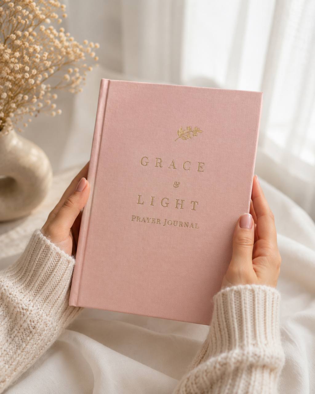 Grace & Light Prayer Journal + Pen — 🌸 Blush Rose