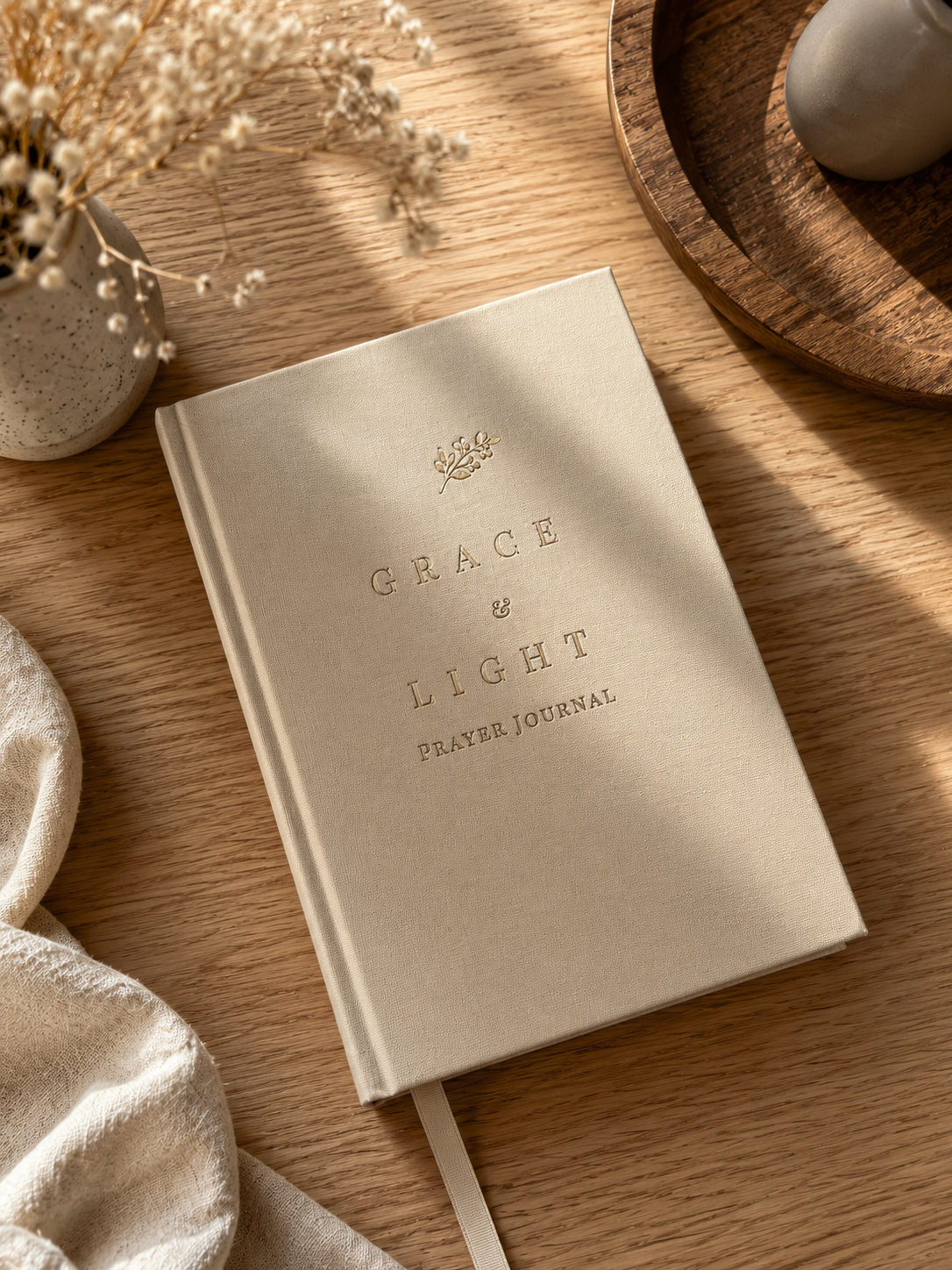 Grace & Light Prayer Journal + Pen — 🕊️ Warm Sand