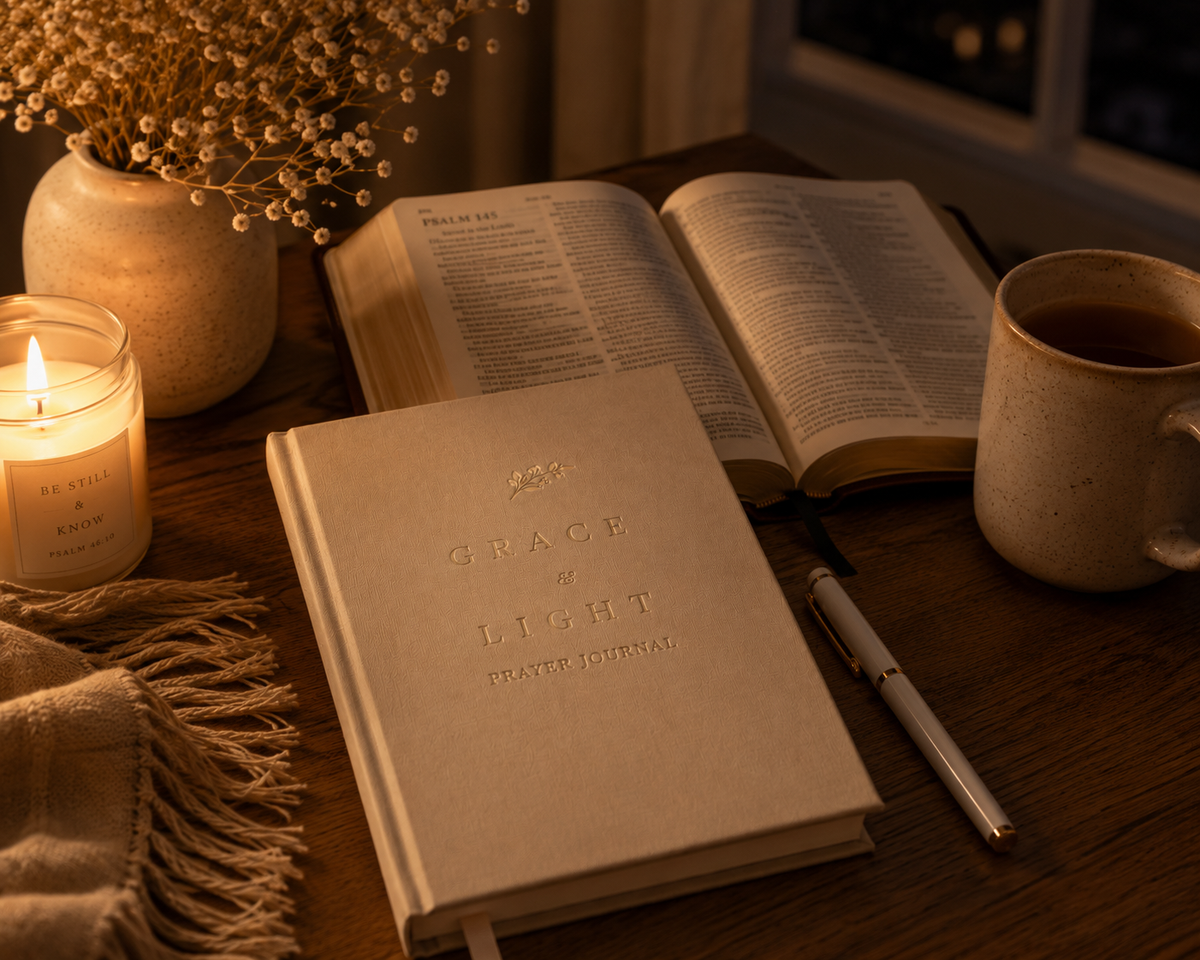 Grace & Light Prayer Journal + Pen — 🕊️ Warm Sand